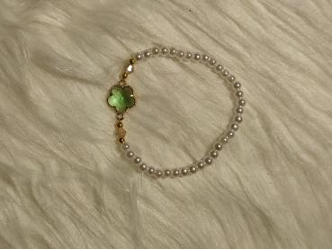 Preview: Armband Kleeblatt Grün