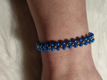 Perlenarmband Blau