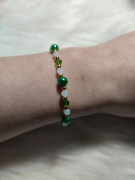 Preview: Armband Grün/weiß