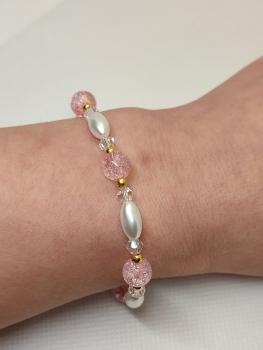 Armband Rosa/Weiß