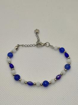 Preview: Armband blau/weiß