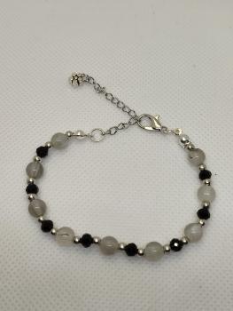 Preview: Armband schwarz/grau