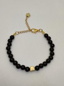 Armband schwarz mit herz