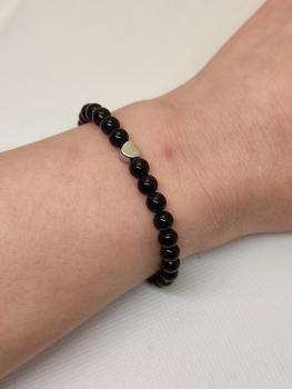 Preview: Armband schwarz mit herz