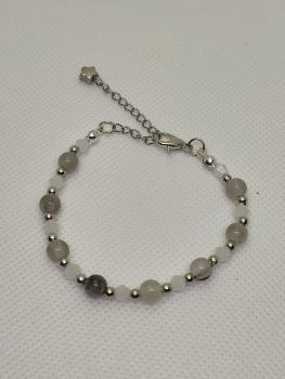 Preview: Armband Grau/weiß