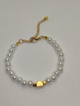 Armband weiß mit Herz