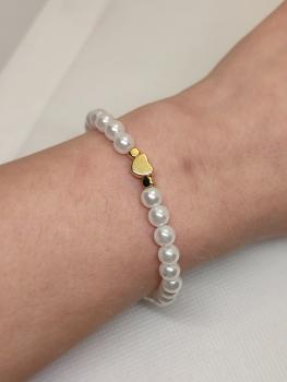 Preview: Armband weiß mit Herz