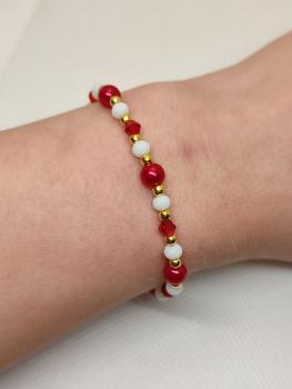 Preview: Armband Rot/weiß