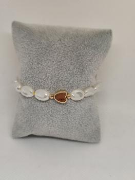 Armband weiß mit Herz