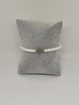 Armband kleeblatt weiß