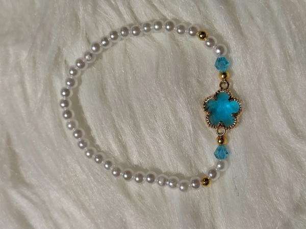 Armband Kleeblatt blau