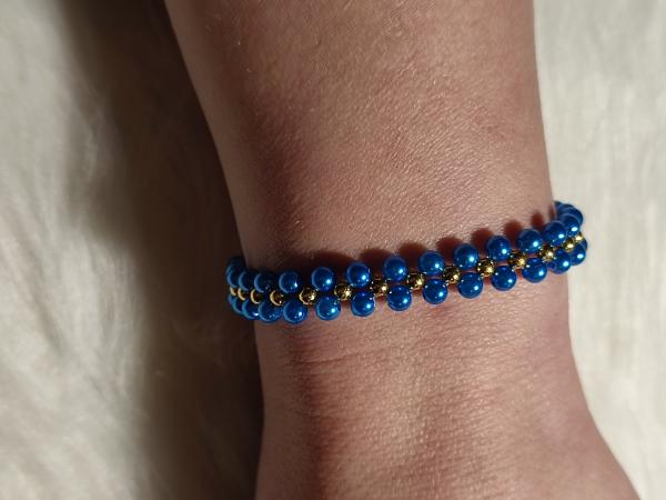 Perlenarmband Blau