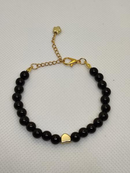 Armband schwarz mit herz