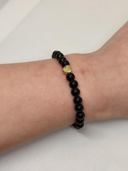 Armband schwarz mit herz