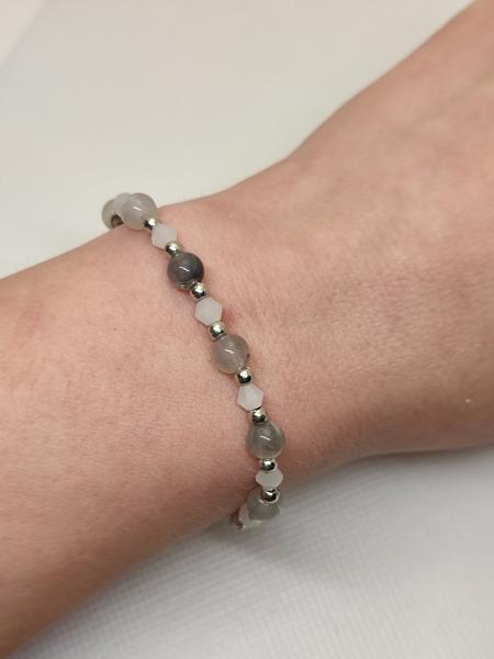 Armband Grau/weiß