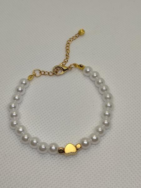 Armband weiß mit Herz