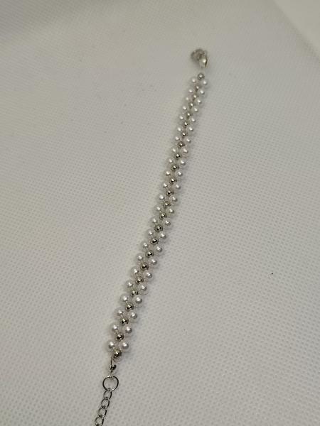 Perlenarmband weiß/Silber