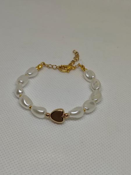 Armband weiß mit Herz