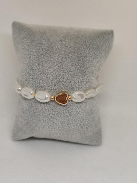 Armband weiß mit Herz