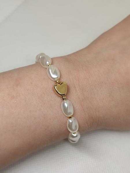 Armband weiß mit Herz