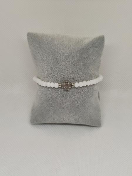 Armband kleeblatt weiß