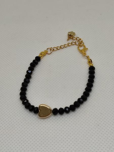 Armband schwarz mit herz