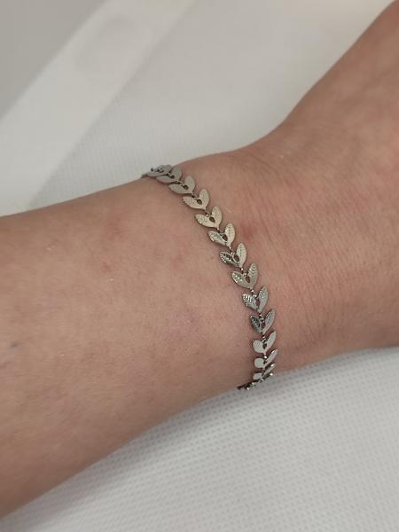 Armband blätter silber